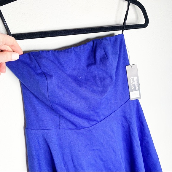 Lulu's About a Twirl Royal Blue Strapless Skater Mini Dress Size Medium - Picture 4 of 8